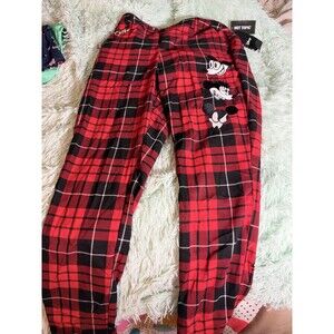 Disney Hot Topic Sz S Mickey Mouse Red Plaid Pants Punk Chain Tartan Holiday